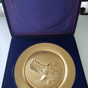 1979 Freedom and Justice Soaring 24k Gold Vermeil Vintage Collectors Plate First